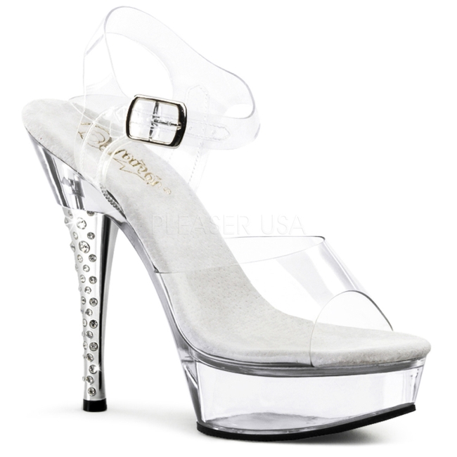 DIAMOND-608 high heels pleaser transparent talla 35 - 36